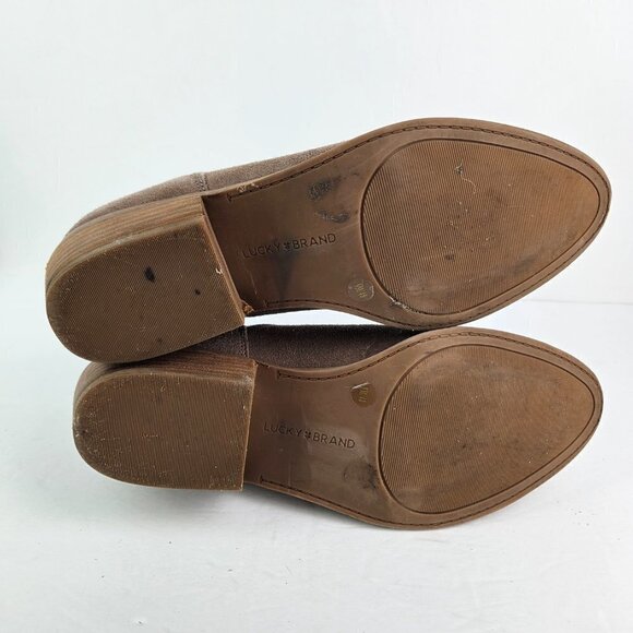 Lucky Brand Fahmida Tan Suede Pull On Ankle Boot 9 - Picture 8 of 10